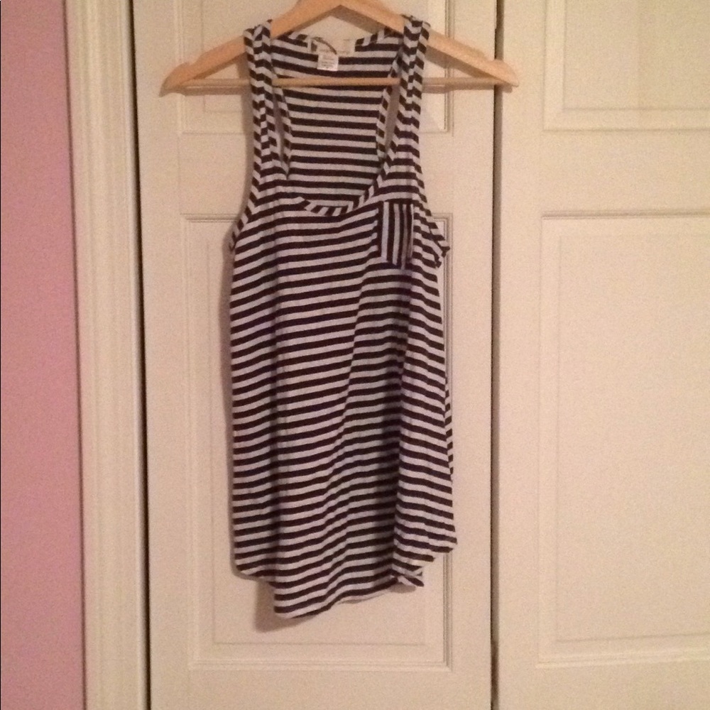 Blue and white stripes tank
